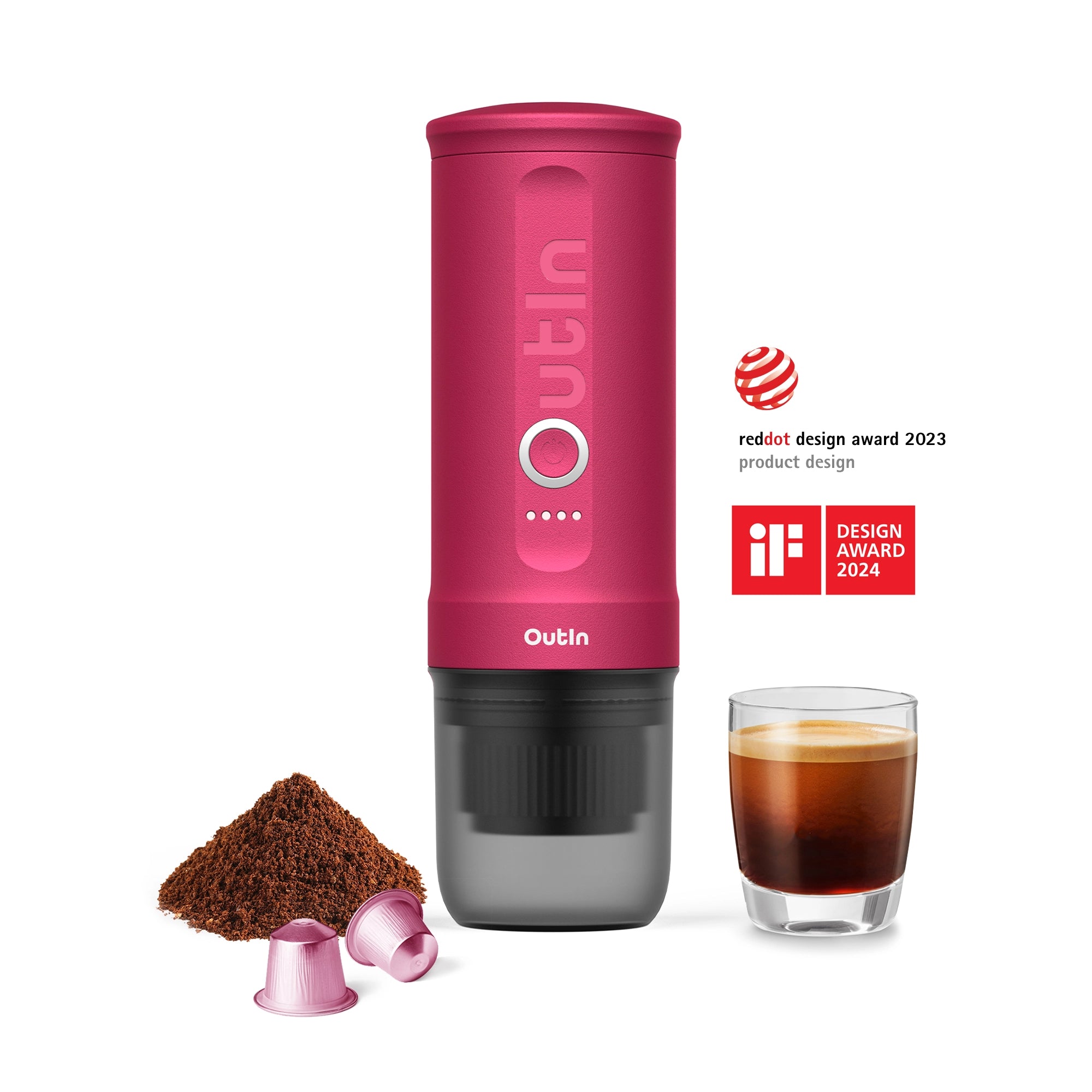 Macchina per caffè espresso portatile Nano (rosso cremisi)